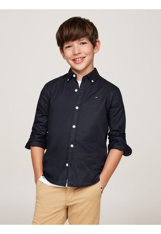 Camisa Azul Niño Regular Con Cuello Abotonado Tommy Hilfiger Tommy Hilfiger