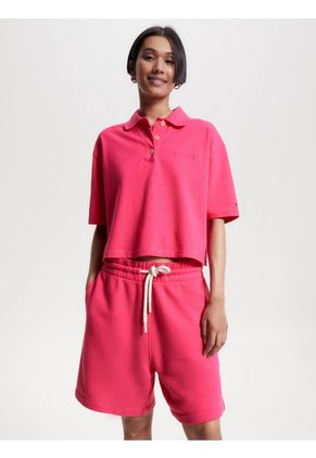 Polo Rosada De Media Manga Con Logo Bordado Para Mujer Tommy Hilfiger