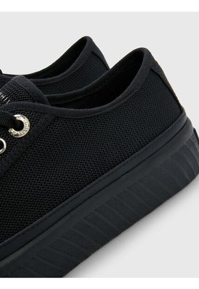 Tenis Negro De Cordones Con Plataforma Tommy Hilfiger