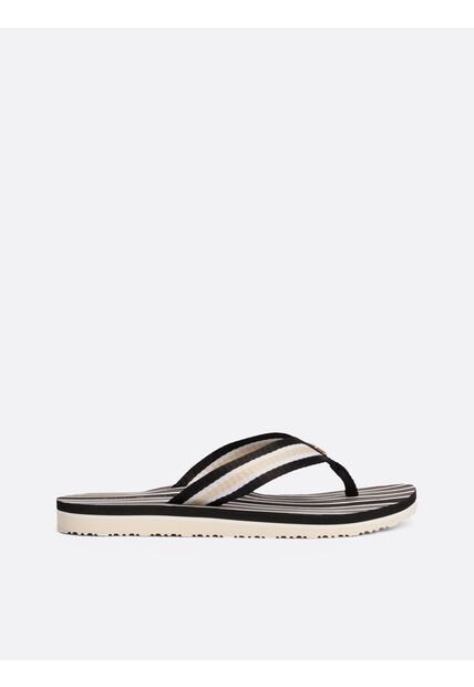 Sandalias Negro De Tejido Trenzado Con Monograma TH Tommy Hilfiger