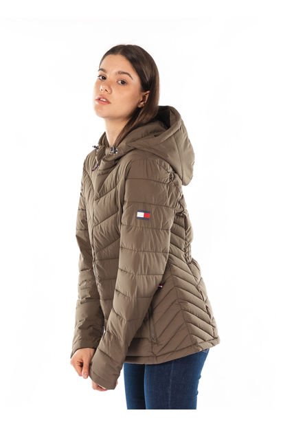 Chaqueta Packable Con Logo Mujer Verde Tommy Hilfiger