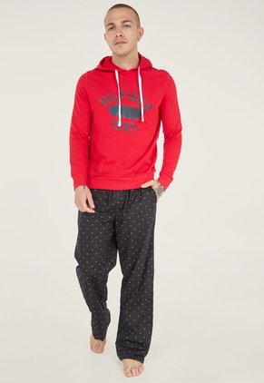 Hoodie Vinotinto-Blanco-Azul Navy Tommy Hilfiger Sleepwear