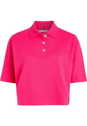 Polo Rosada De Media Manga Con Logo Bordado Para Mujer Tommy Hilfiger