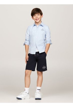Camisa Celeste Niño Oxford Corte Regular Tommy Hilfiger