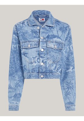 Chaqueta Azul Trucker Denim De Corte Cropped Tommy Jeans