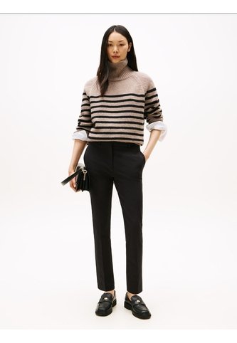 Pantalón Negro Slim De Gabardina Tommy Hilfiger Tommy Hilfiger