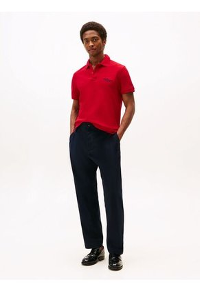 Polo Rojo De Corte Regular Con Logo Gráfico Tommy Hilfiger