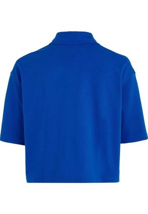 Polo Azul De Media Manga Con Logo Bordado Para Mujer Tommy Hilfiger