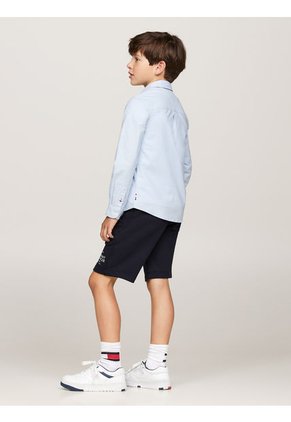 Camisa Celeste Niño Oxford Corte Regular Tommy Hilfiger