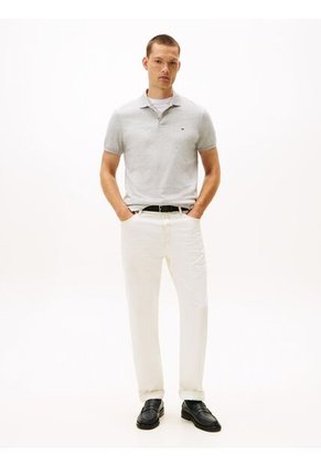 Polo Gris De Punto Interlock De Corte Regular Tommy Hilfiger