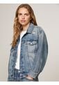 Chaqueta Azul Denim Oversize Desgastada Tommy Hilfiger de Tommy Hilfiger