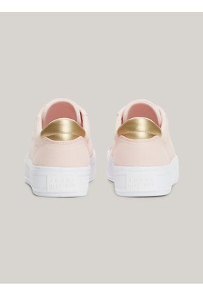 Tenis Rosa De Lona Con Talón Metalizado Tommy Hilfiger