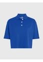Polo Azul De Media Manga Con Logo Bordado Para Mujer Tommy Hilfiger de Tommy Hilfiger