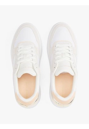 Tenis Beige Con Mezcla De Texturas Tommy Hilfiger