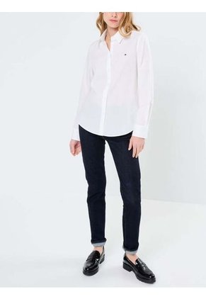 Camisa Blanca Stretch De Corte Regular Tommy Hilfiger