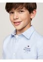 Camisa Celeste Niño Oxford Corte Regular Tommy Hilfiger de Tommy Hilfiger
