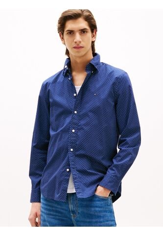 Camisa Azul Oscuro Flex Poplin De Manga Larga Tommy Hilfiger Tommy Hilfiger