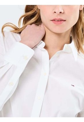 Camisa Blanca Stretch De Corte Regular Tommy Hilfiger