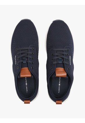 Tenis Azul De Punto Con Logo Tommy Hilfiger