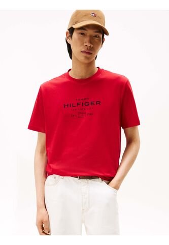 Camiseta Roja De Cuello Redondo Con Logo Tommy Hilfiger Tommy Hilfiger