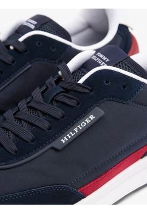 Tenis Azul Deportivos Retro De Mezcla De Ante Tommy Hilfiger