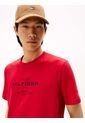 Camiseta Roja De Cuello Redondo Con Logo Tommy Hilfiger de Tommy Hilfiger