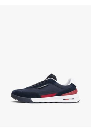 Tenis Azul Deportivos Retro De Mezcla De Ante Tommy Hilfiger