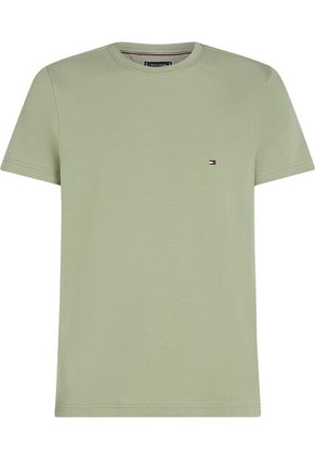 Camiseta Verde De Cuello Redondo Y Corte Extra Slim Tommy Hilfiger