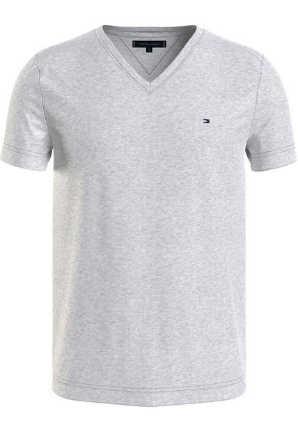 Camiseta Gris Essential En Cuello V Para Hombre