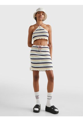 Falda De Croché Con Diseño De Rayas Mujer  Tommy Jeans