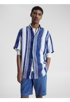 Camisa De Rayas Verticales Hombre Tommy Hilfiger