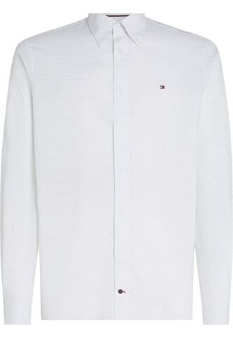 Camisa Verde Regular De Sarga Con Estampado Tommy Hilfiger Tommy Hilfiger