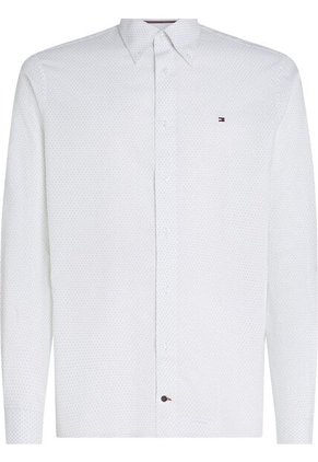 Camisa Verde Regular De Sarga Con Estampado Tommy Hilfiger