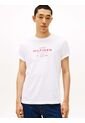 Camiseta Blanca De Cuello Redondo Con Logo Tommy Hilfiger de Tommy Hilfiger