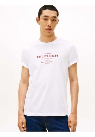 Camiseta Blanca De Cuello Redondo Con Logo Tommy Hilfiger Tommy Hilfiger