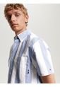 Camisa De Rayas Verticales Hombre Azul Tommy Hilfiger de Tommy Hilfiger