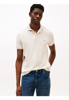 Polo Gris De Punto Interlock De Corte Regular Tommy Hilfiger