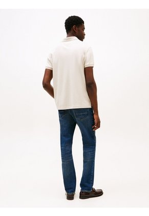 Polo Gris De Punto Interlock De Corte Regular Tommy Hilfiger
