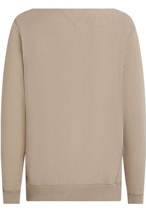 Saco Beige Con Logo Arqueado Y Cuello Redondo Tommy Hilfiger