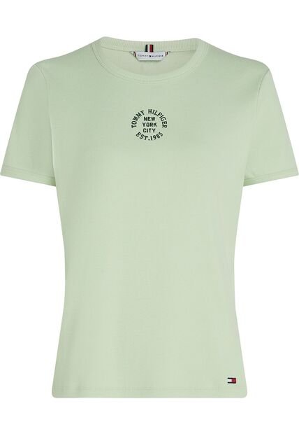 Camiseta Verde De Corte Regular Con Diseño De Rayas Tommy Hilfiger