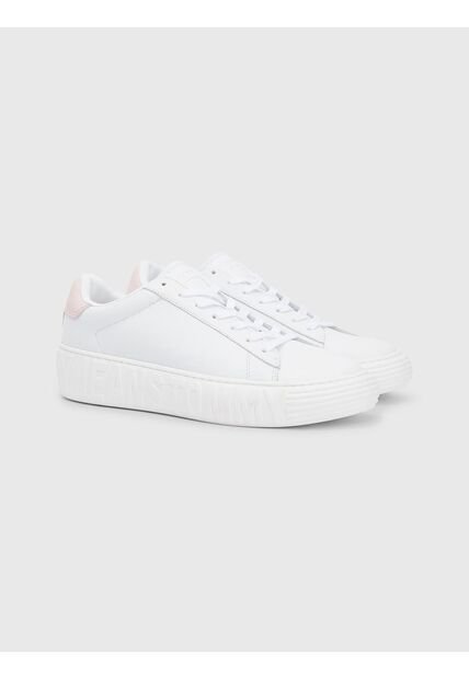 Tenis Blancos Cupsole De Piel Con Inscripción Para Mujer Tommy Hilfiger