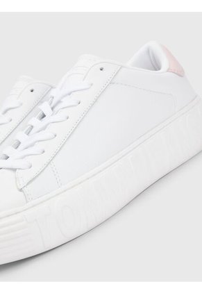 Tenis Blancos Cupsole De Piel Con Inscripción Para Mujer Tommy Hilfiger