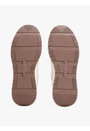 Tenis Beige De Ante Con Texturas Mixtas Tommy Hilfiger