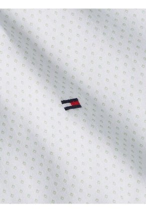 Camisa Verde Regular De Sarga Con Estampado Tommy Hilfiger