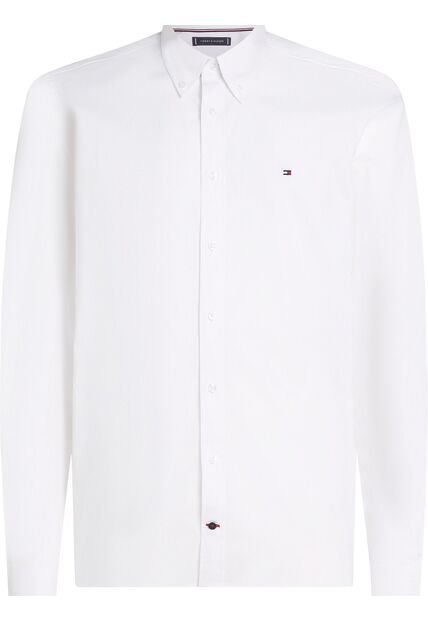 Camisa Blanca De Corte Slim Con Popelina Stretch Con Botón En Cuello Tommy Hilfiger