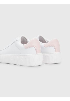 Tenis Blancos Cupsole De Piel Con Inscripción Para Mujer Tommy Hilfiger