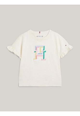 Camiseta Niña Blanca Con Monogram Th Tommy Hilfiger Tommy Hilfiger