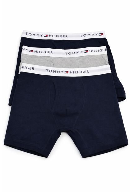 Pack Azul De 3 Boxer Con Logo Tommy Hilfiger
