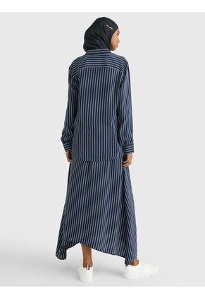 Falda Midi Con Diseño De Rayas Mujer Blanco Tommy Hilfiger