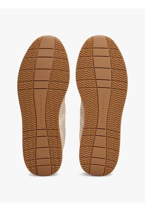 Tenis Beige De Punto Con Logo Tommy Hilfiger